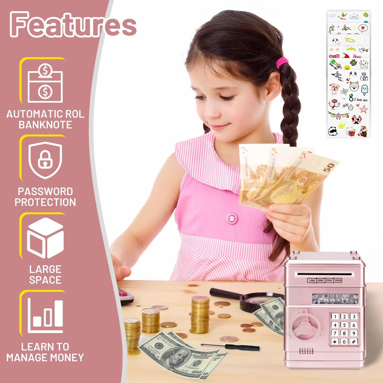 Скарбничка-сейф дитяча Електронна з паролем Автоматична, фото №6