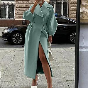 Жіноча довга куртка, елегантне двобортне synthetic.ua - Фото 1