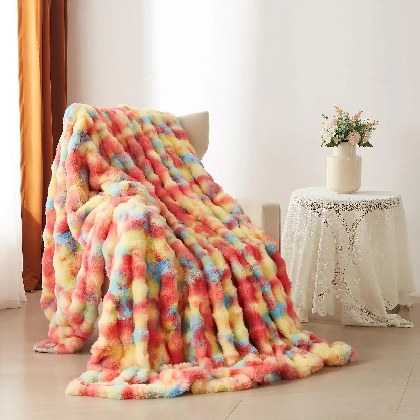 Плед Faux Fur Rainbow, 220 x 240 см, фото №2