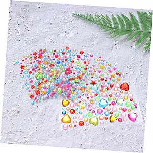 Набір кристалічних наклейок NUOBESTY (5 аркушів) з акриловими стразами різних форм і кольорів для іграшок, мобільних телефонів, фоторамок synthetic.ua - Фото 1