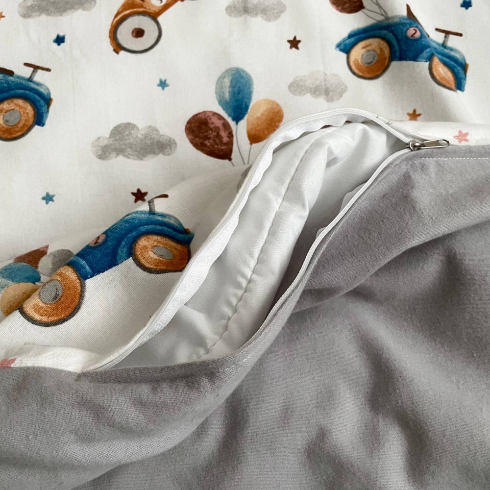 Комплект постільної білизни на ліжко 160х80 см фланель Машинки, фото №4