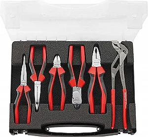 Набор плоскогубцев Хромированный 6 шт 2K ручка FORMAT synthetic.ua - Фото 1