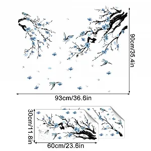 Наклейка на стіну milaosk Flowers Синій synthetic.ua - Фото 1