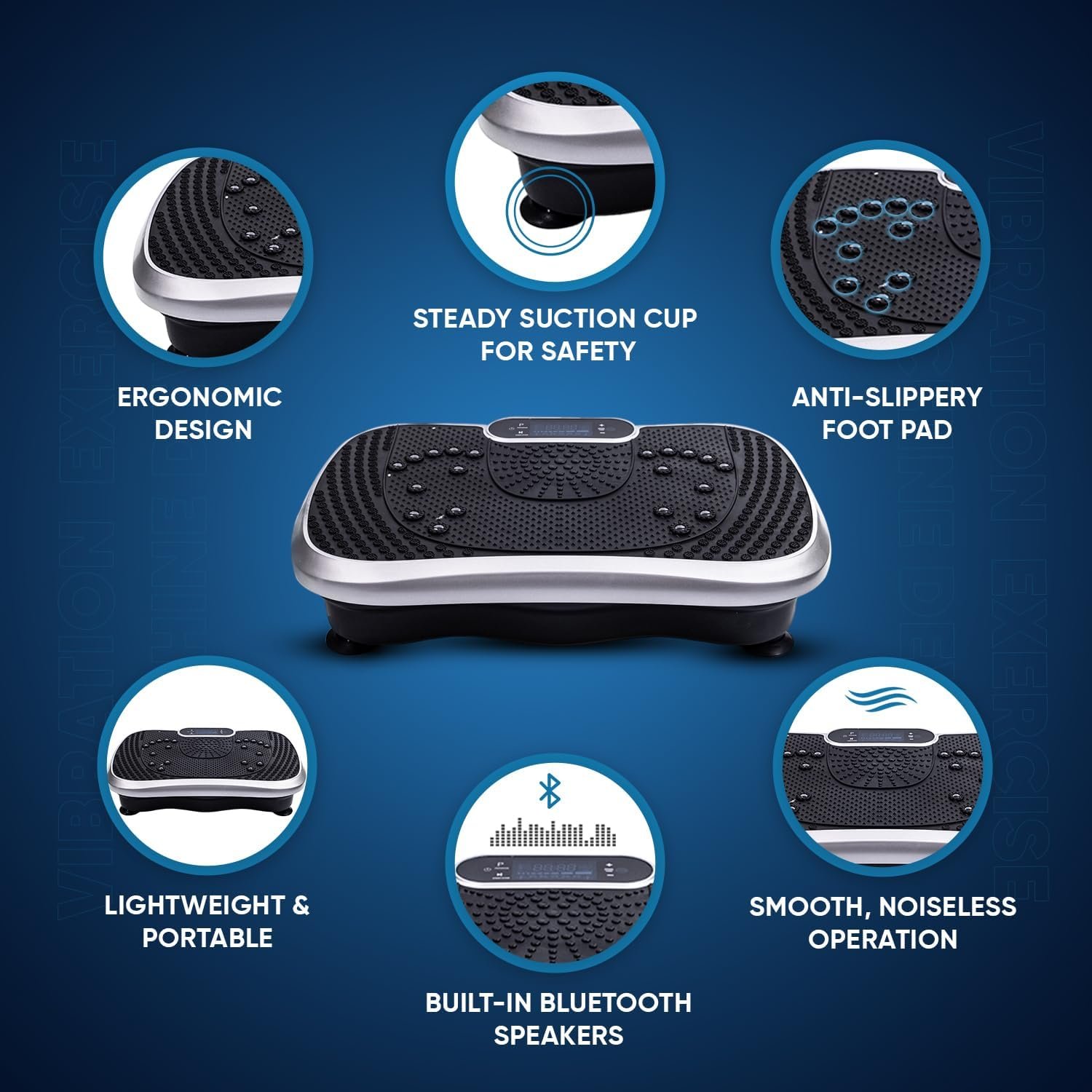 Вибрационная платформа WeightWorld Bluetooth Черный, фото №4