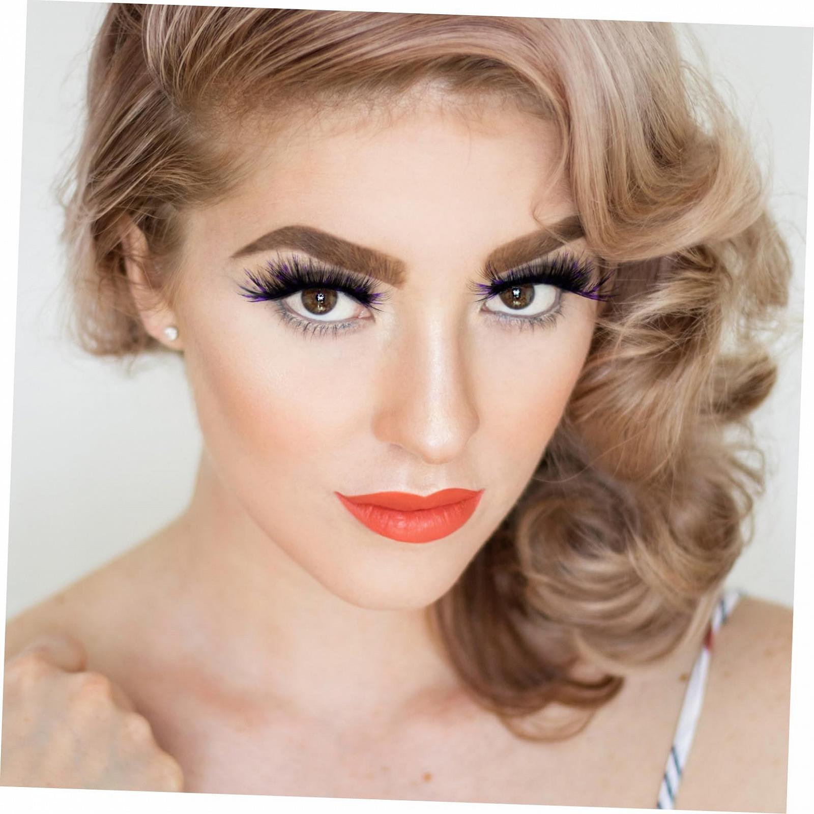 Нарощені вії Angoily 4 пари товсті перехресні драматичні для Хелловіну інструмент для зняття гелю довгі вії Павлиний око пухнасті пір'я, фото №7