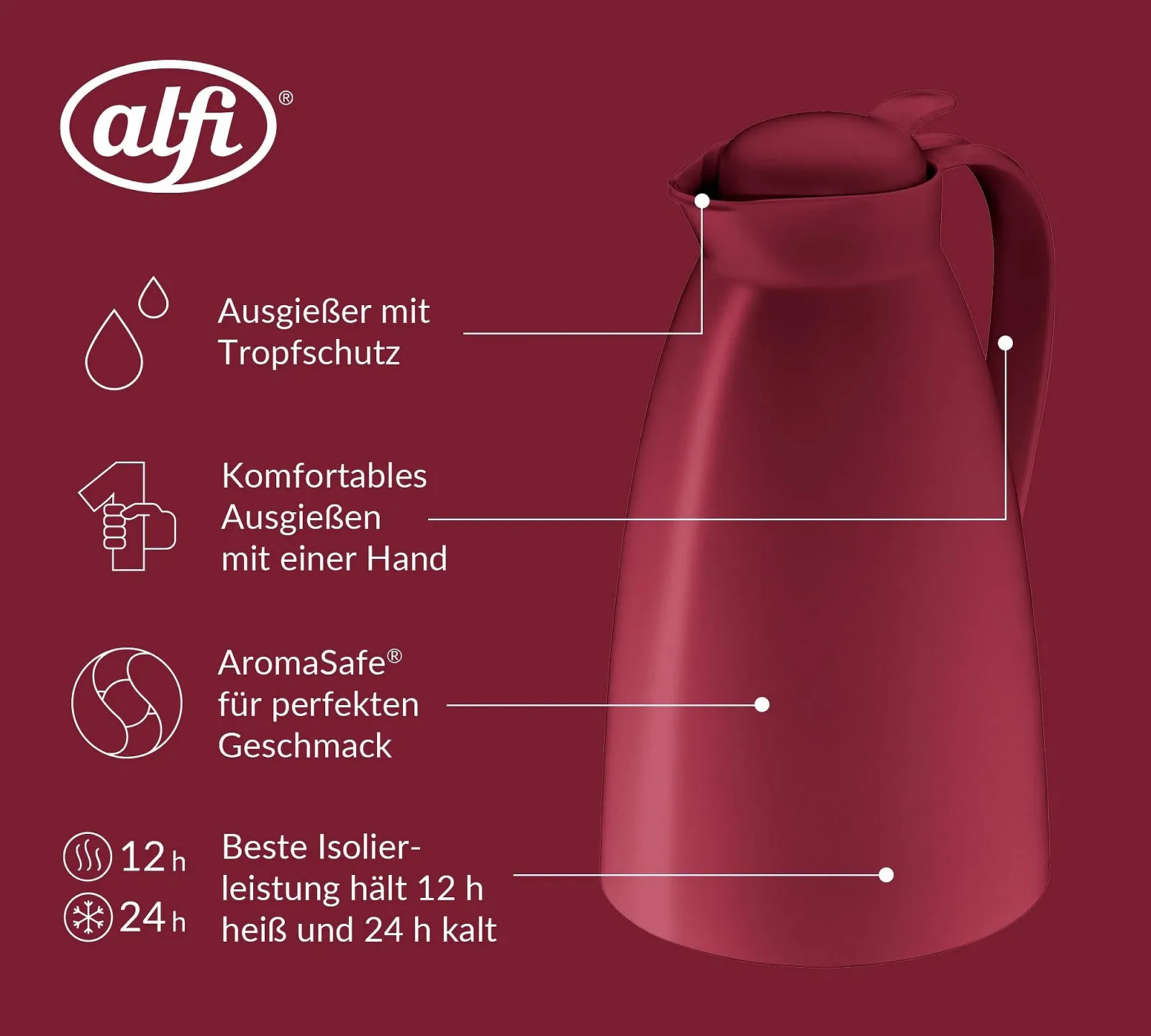 Термос alfi Eco Пластик 1.0 литр, фото №3