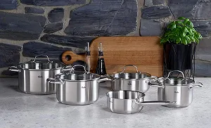 Кастрюля Fissler San Francisco Нержавеющая сталь 3.3 л, Диаметр 20 см с стеклянной крышкой synthetic.ua - Фото 1