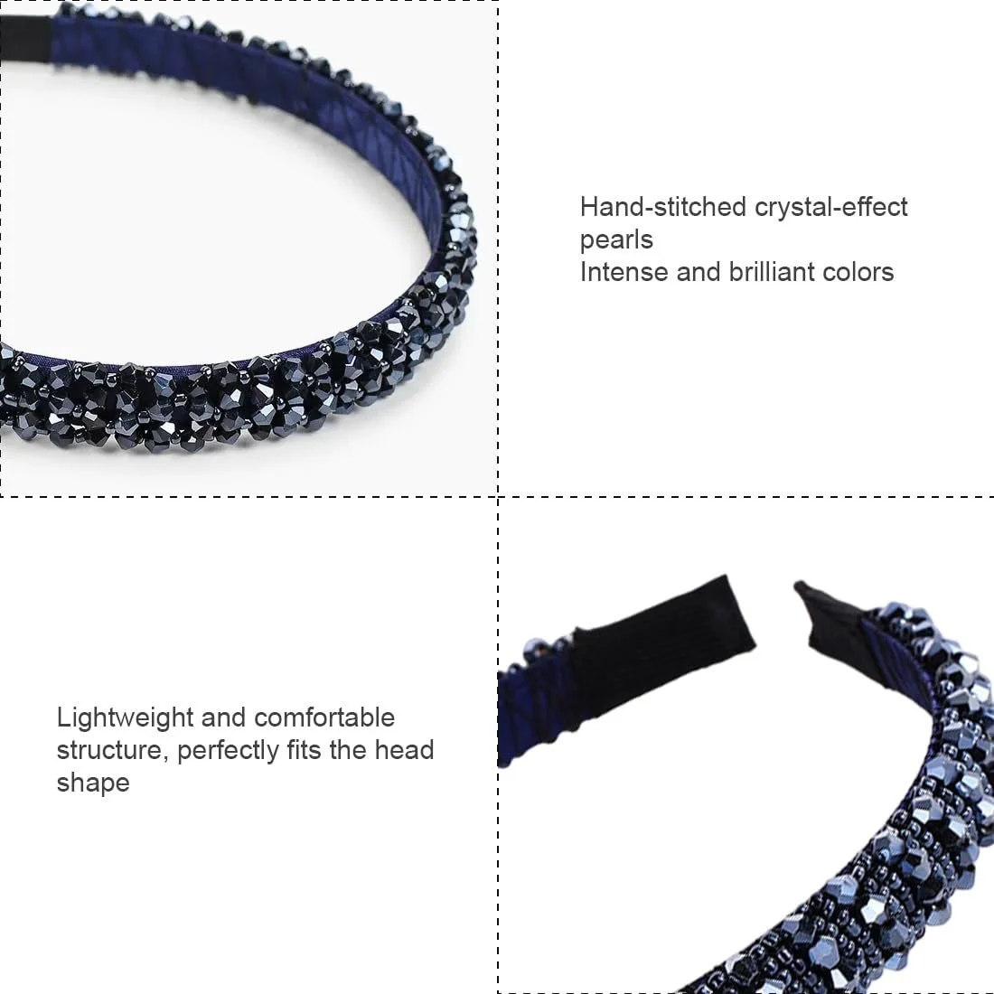 Жіночий обруч для волосся з кристалами, фото №3