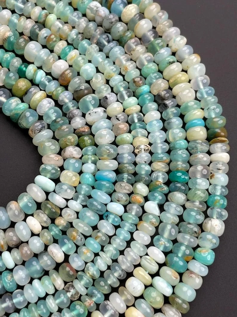 Бусины из натурального перуанского опала Rondella, ограненные, 4 мм, нить длиной 33 см, камни для изготовления ювелирных изделий для ожерелья, браслета, фото №2