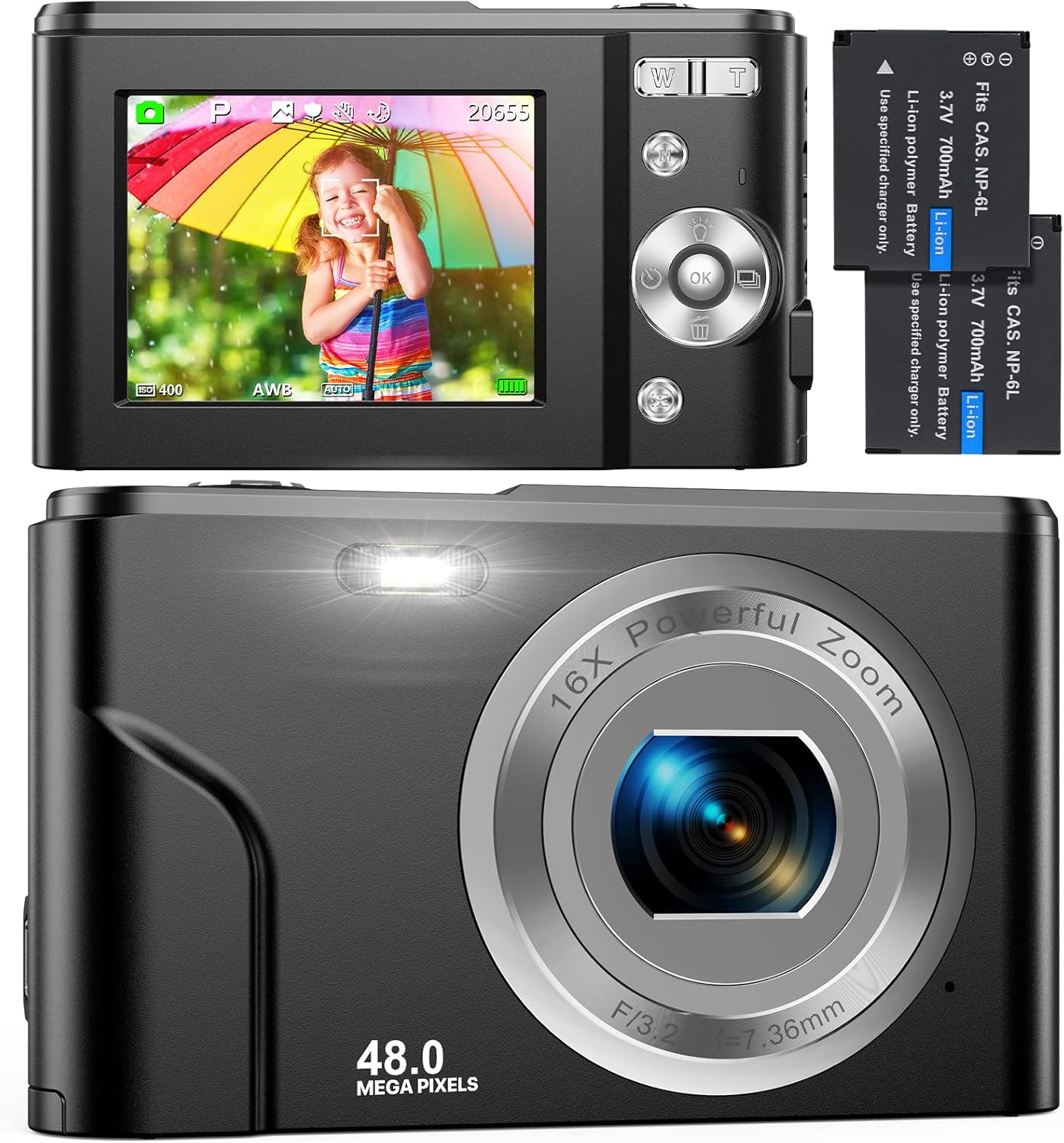 Фотокамера IXNAIQY 48Мп / CMOS / Full HD 30fps / 16Х зум / Черный, фото №1