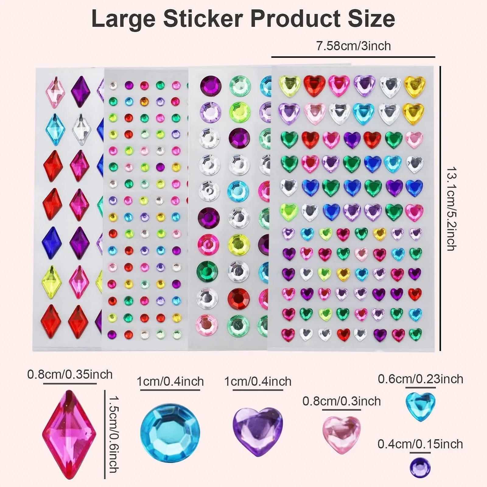 Самоклеящиеся кристаллы Тип 8 шт., фото №2