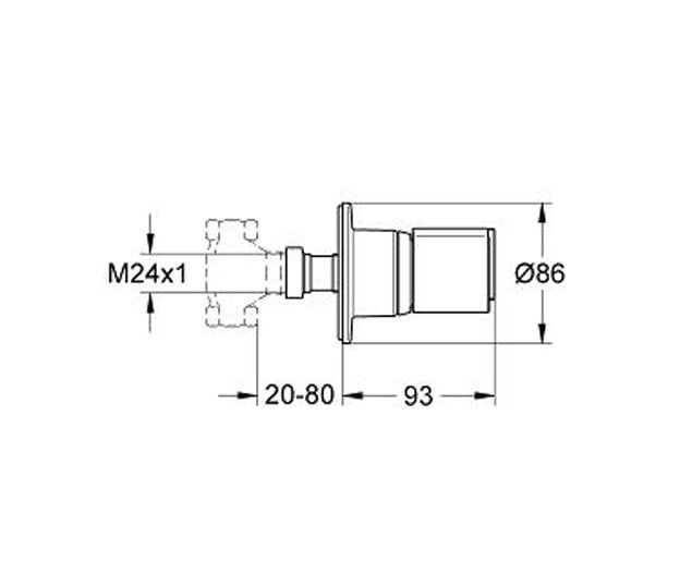 Перемикаючий вентиль прихованого монтажу GROHE хром 19243000, фото №2