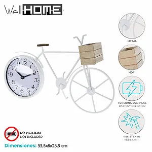 Настольные часы Велосипед Well Home, Металл, Белый synthetic.ua - Фото 1