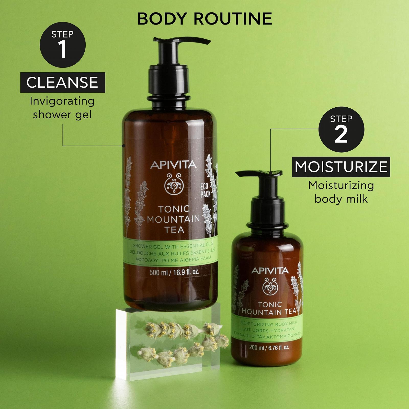 Гель для душа Apivita Tonic Mountain Tea 500 мл С горным чаем и прополисом, фото №5