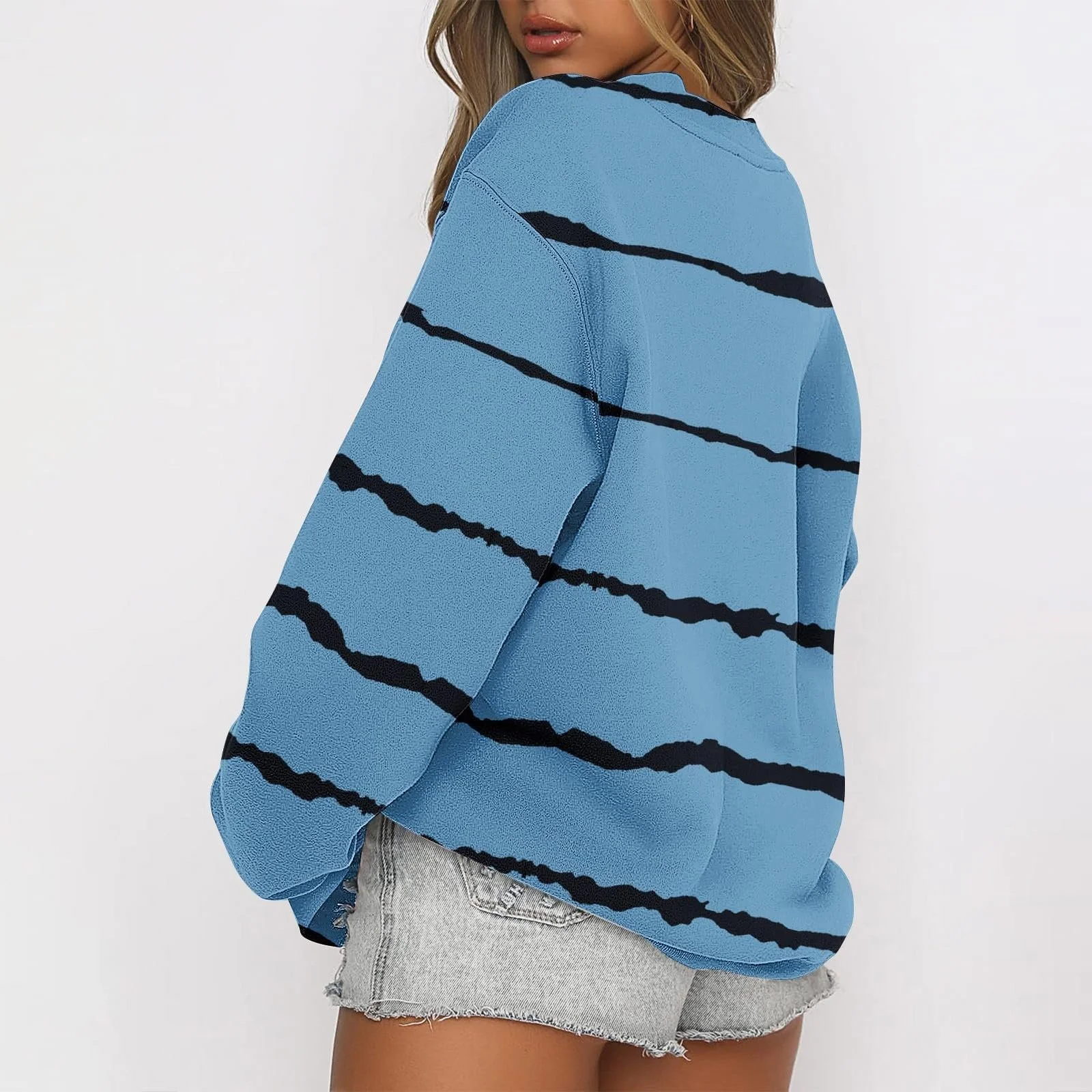 Женская повседневная полосатая кофта, фото №2