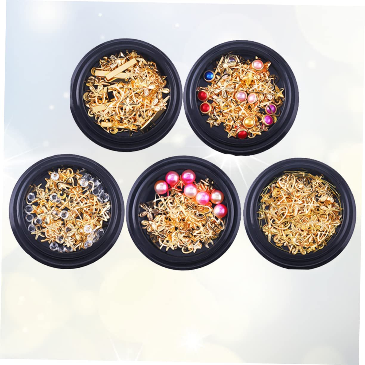 Наклейки для нігтів Місяць Зірка Beavorty Блискітки для манікюру, Золото, фото №5