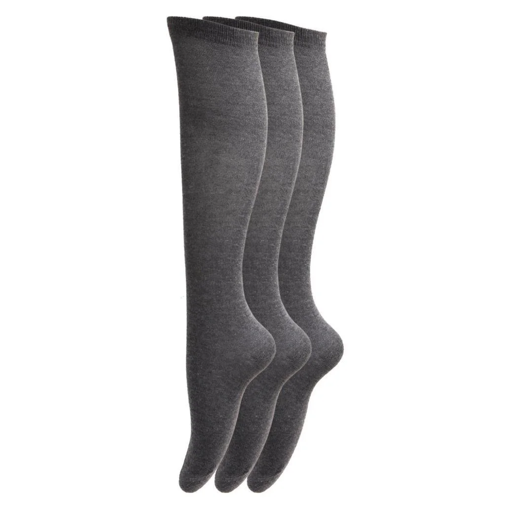 3 пары Детские Женские Хлопковые Носки до Колена Размер 4-7, фото №1