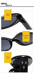 Солнцезащитные очки Овальные ULELA DIKML Ретро Черный synthetic.ua - Фото 1