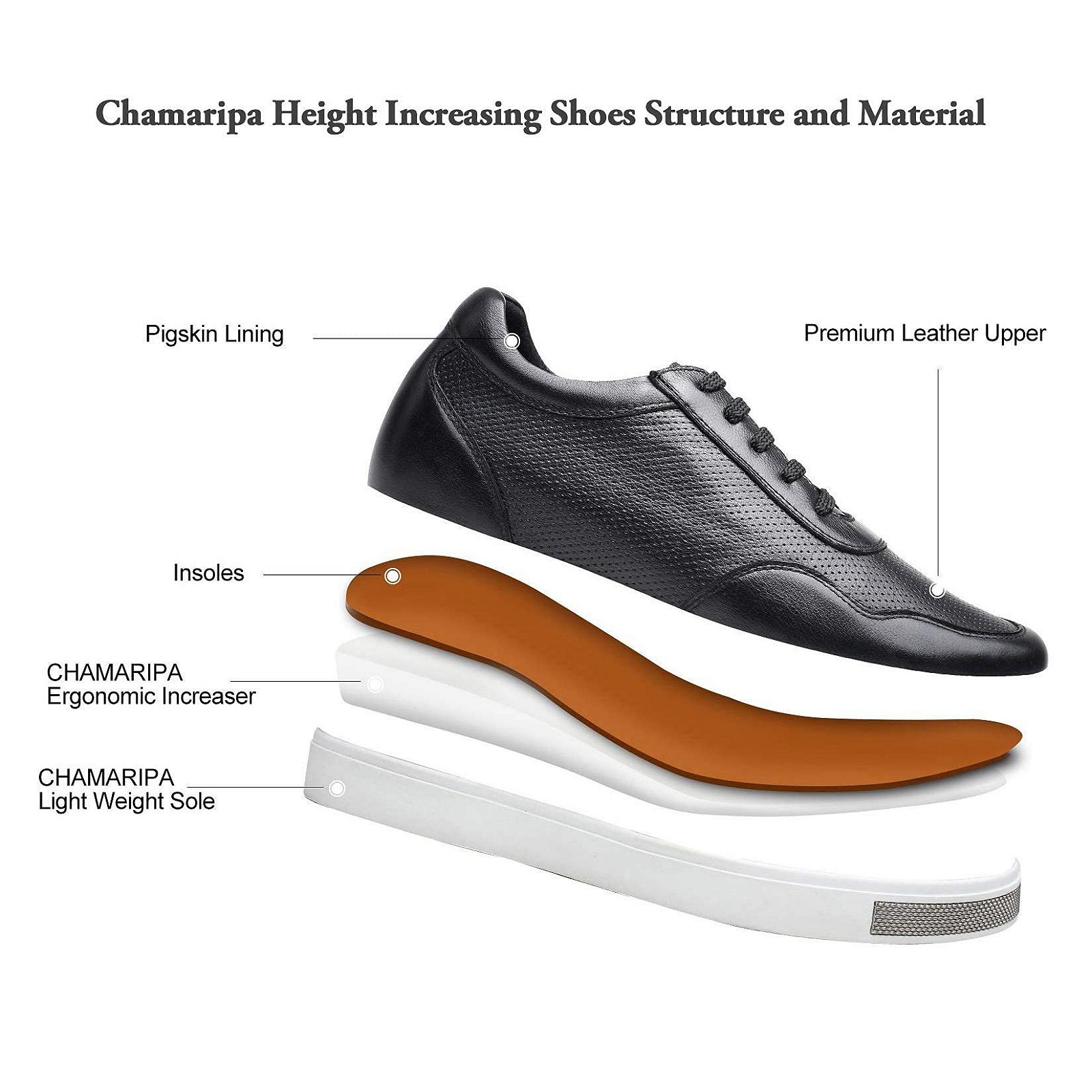 Кросівки CHAMARIPA Збільшення Зросту Чоловічі Дихаючі Сітчасті Шкіряні +6 см - H71C26K175D, фото №5