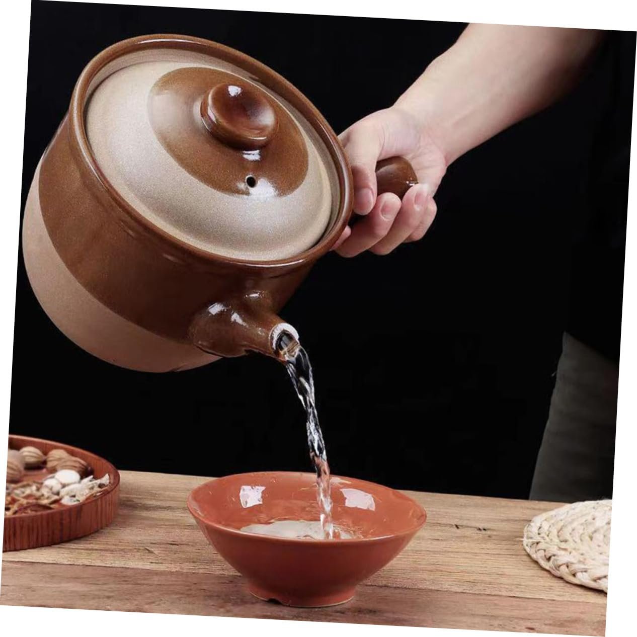 Ківш для китайської медицини INOOMP керамічний термостійкий з носиком для газу, фото №2