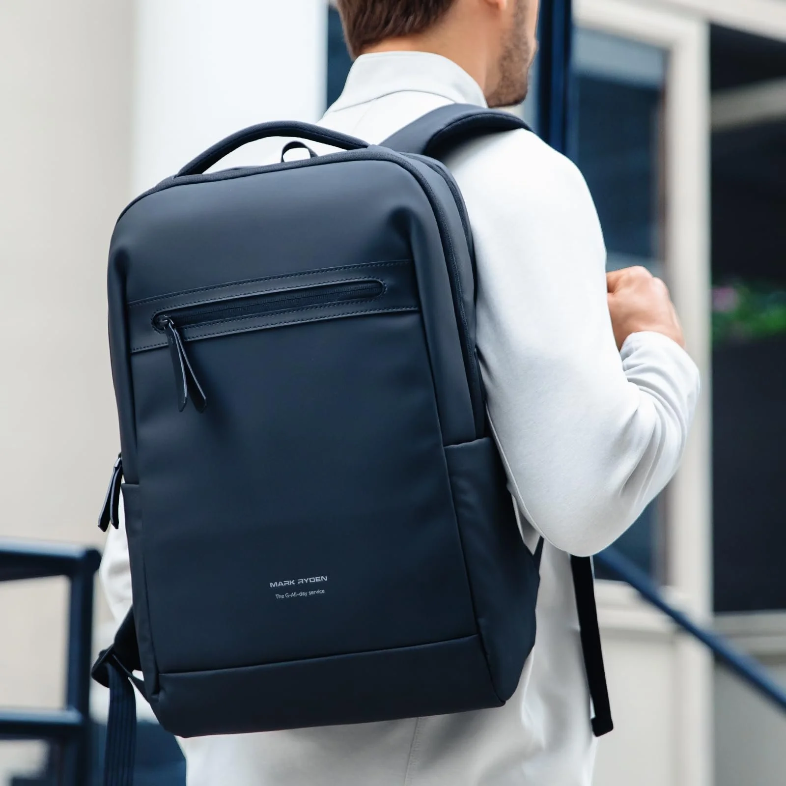 Рюкзак для ноутбука Mark Ryden City PU водонепроникний 15.6 дюймів USB-C, фото №6 Рюкзак для ноутбука Mark Ryden City PU водонепроникний 15.6 дюймів USB-C, фото №6