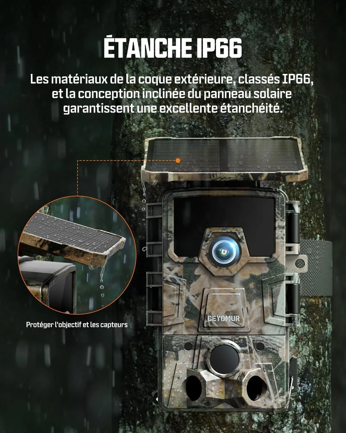 Фотопастка з сонячною панеллю Ceyomur CY75 / 60MP / 4K / Wi-Fi / Bluetooth / Зелена, фото №9 Фотопастка з сонячною панеллю Ceyomur CY75 / 60MP / 4K / Wi-Fi / Bluetooth / Зелена, фото №9