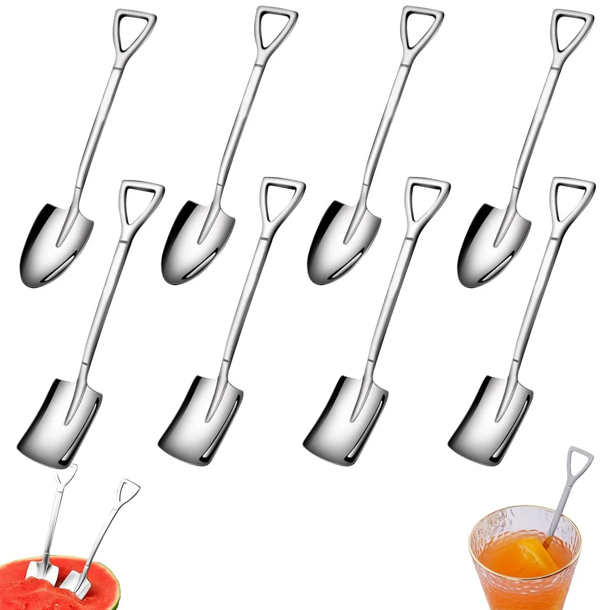 Набір з 8 ложок у формі лопати, фото №1