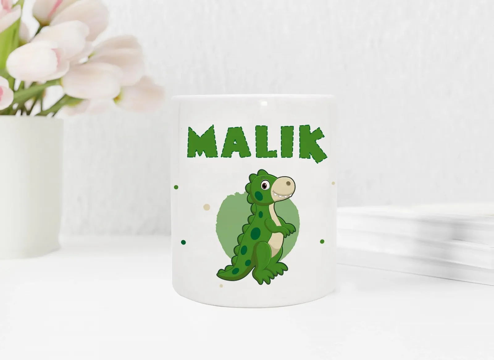 Копилка Ceramic Динозавр Rex именная Темно-зеленая, фото №2