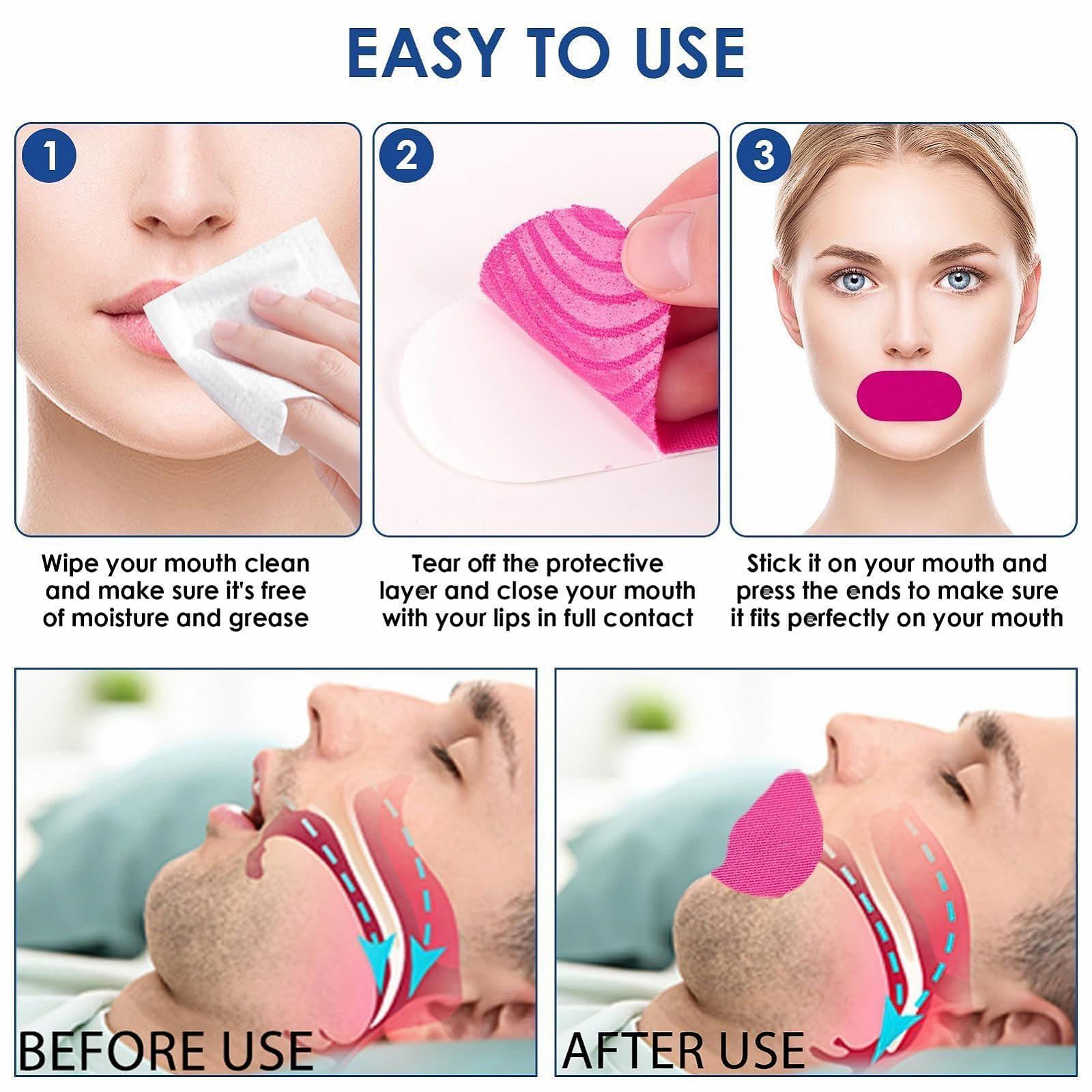 Смужки для рота для сну 42 шт., проти хропіння, гіпоалергенні, м'який клей, розвивають звичку дихати носом, фото №5 Смужки для рота для сну 42 шт., проти хропіння, гіпоалергенні, м'який клей, розвивають звичку дихати носом, фото №5