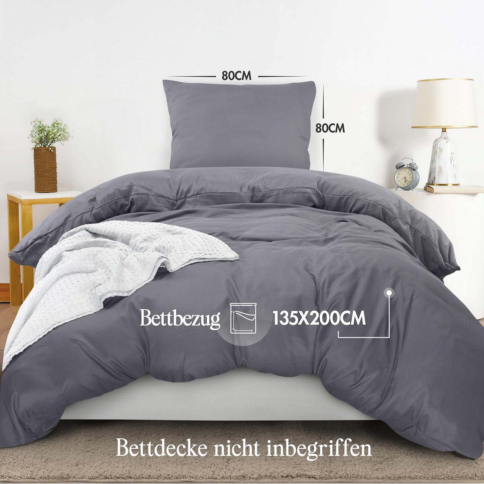 Комплект постільної білизни Utopia Bedding 135 x 200 см, Підковдра з мікрофібри 135 x 200 см + 1 наволочка 80 x 80 см, Сірий, фото №2