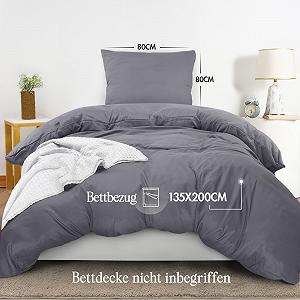 Комплект Постельного Белья Utopia Bedding 135 x 200 см, Пододеяльник из Микрофибры 135 x 200 см + 1 Наволочка 80 x 80 см, Серый synthetic.ua - Фото 1