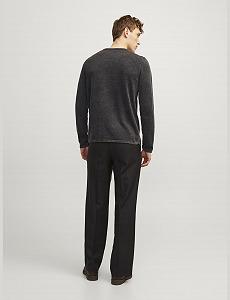 Чоловічий в'язаний джемпер JACK & JONES Однотонний в'язаний джемпер synthetic.ua - Фото 1