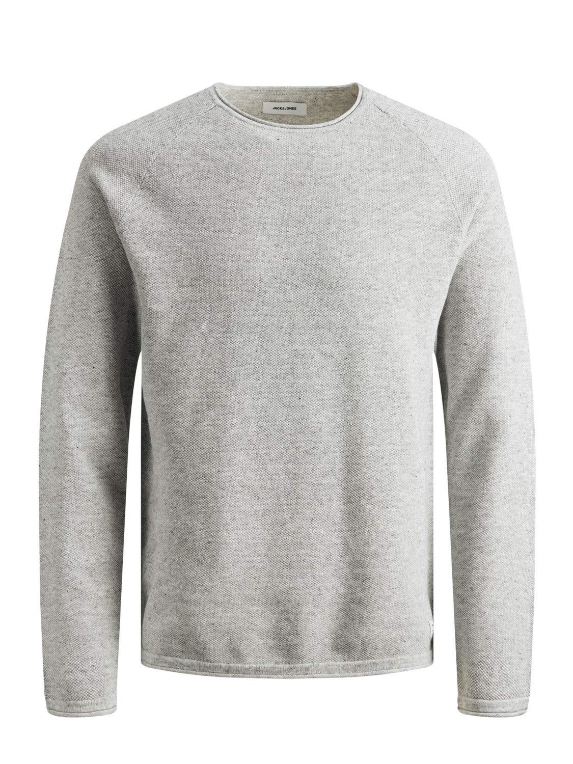 Джемпер JACK & JONES JJEHILL Чоловічий в'язаний, з круглим вирізом, базовий, з довгими рукавами, бавовняна сорочка, фото №1