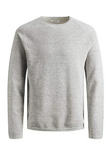 Джемпер JACK & JONES JJEHILL Чоловічий в'язаний, з круглим вирізом, базовий, з довгими рукавами, бавовняна сорочка - Фото 1