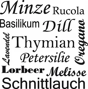 Настінне тату GRAZDesign Кухонні трави Самоклейне 50 x 50 см 070 Чорний synthetic.ua - Фото 1