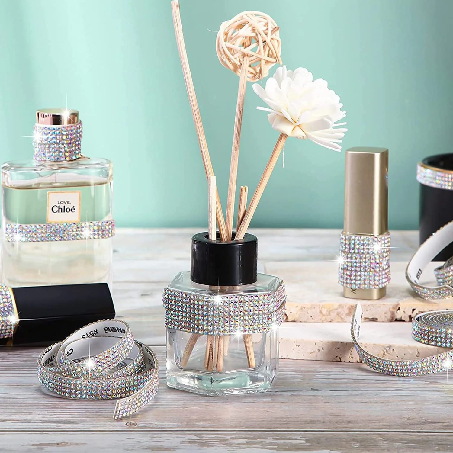 Хрустальная стразовая лента 3 ярда, самоклеящаяся лента со стразами, 2 мм стразы, 12 рядов, фото №7