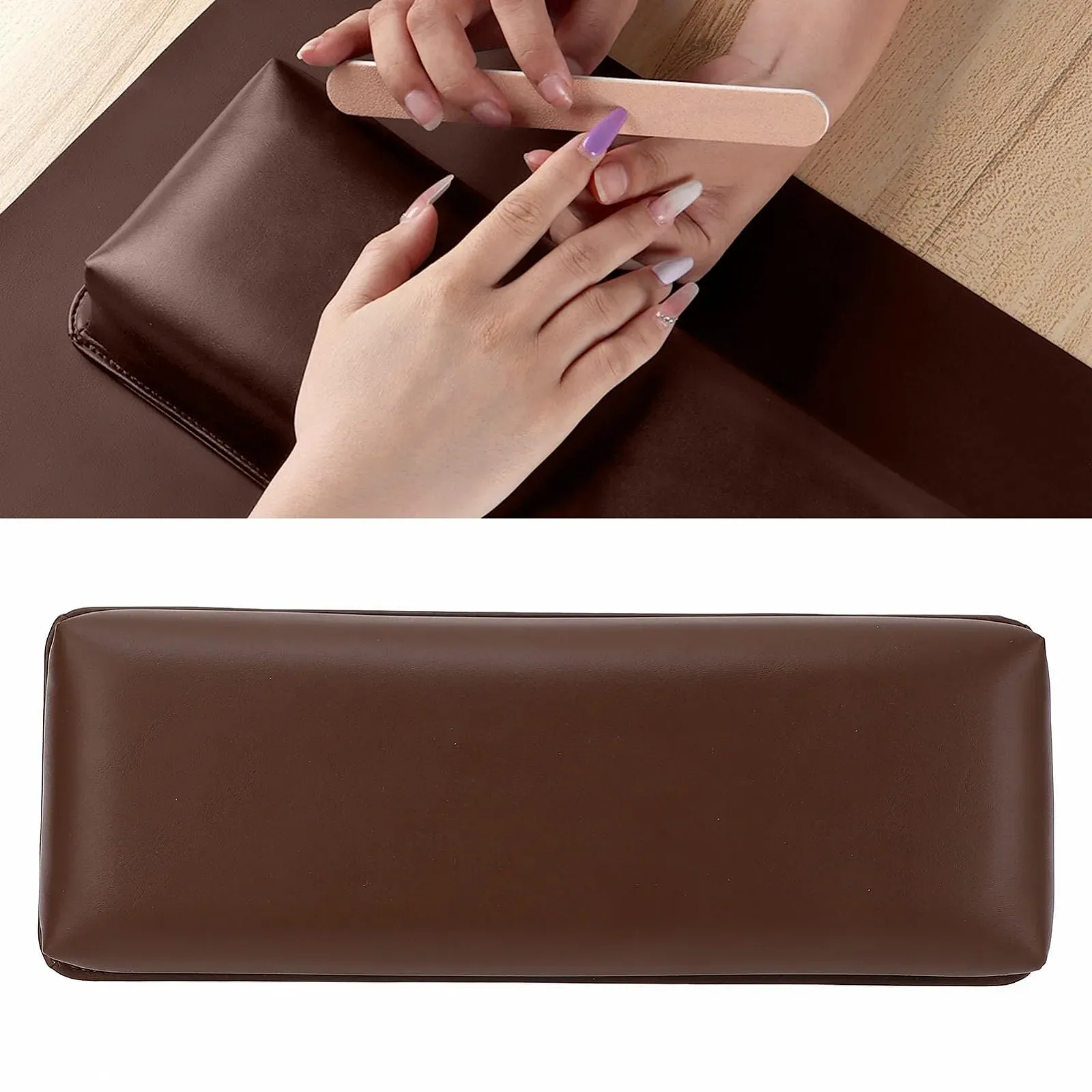 Подставка для рук Nagel-Tech, кожа PU, пена с памятью, прямоугольная эргономичная, фото №2