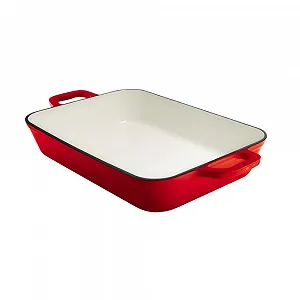 Форма для запекания чавунная эмалированная 3.2 L красная - Фото 1