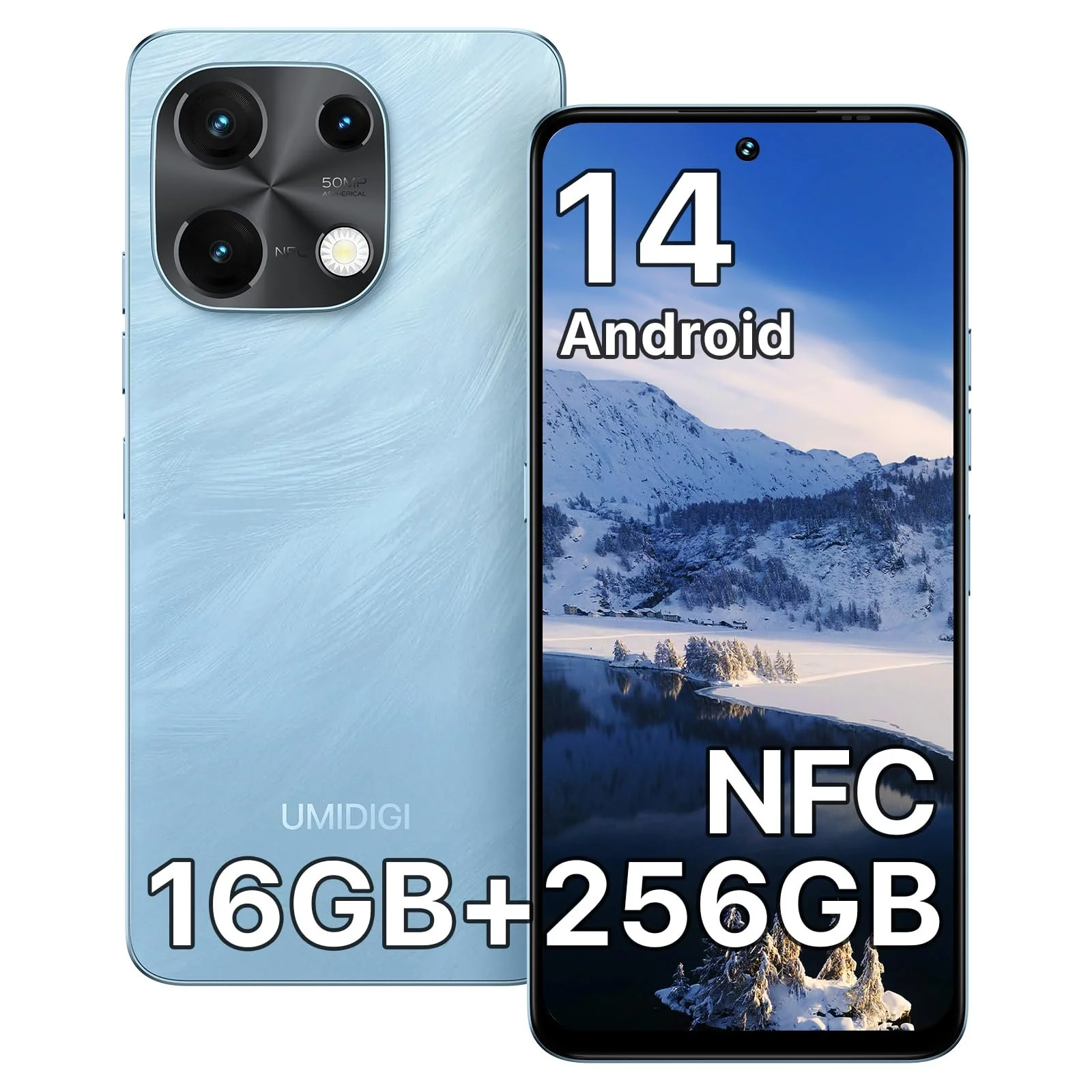 Смартфон UMIDIGI Note 100 6.8" 120Hz Octa-Core 16GB (8+8) RAM 256GB ROM 50MP NFC 5000mAh Dual SIM, фото №1