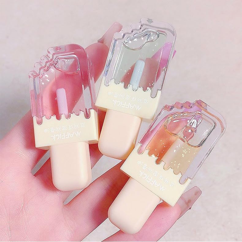 Набор Lip Gloss 3 штуки Прозрачный Увлажняющий Долговременный Объемный и Блестящий Для женщин, фото №1