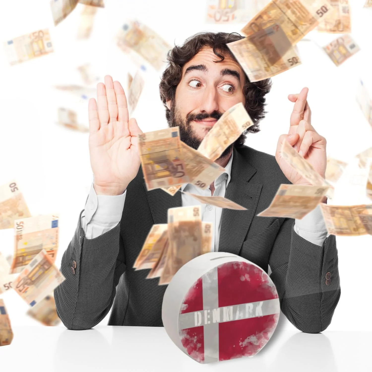 Скарбничка з прапором Данії Used Look, фото №7