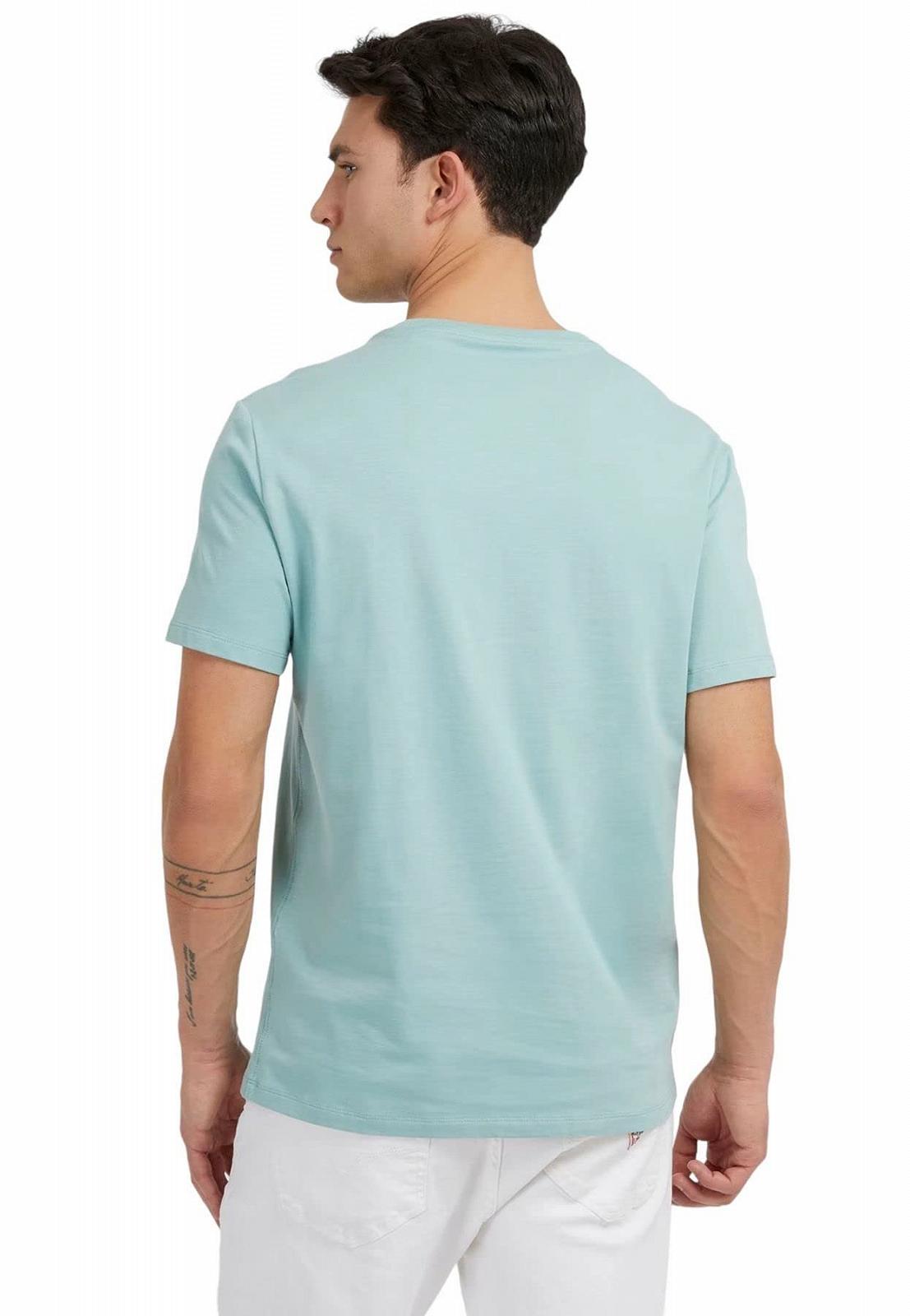 Мужская футболка GUESS - Shiny Gel Triangle Tee - Голубой - L, фото №3