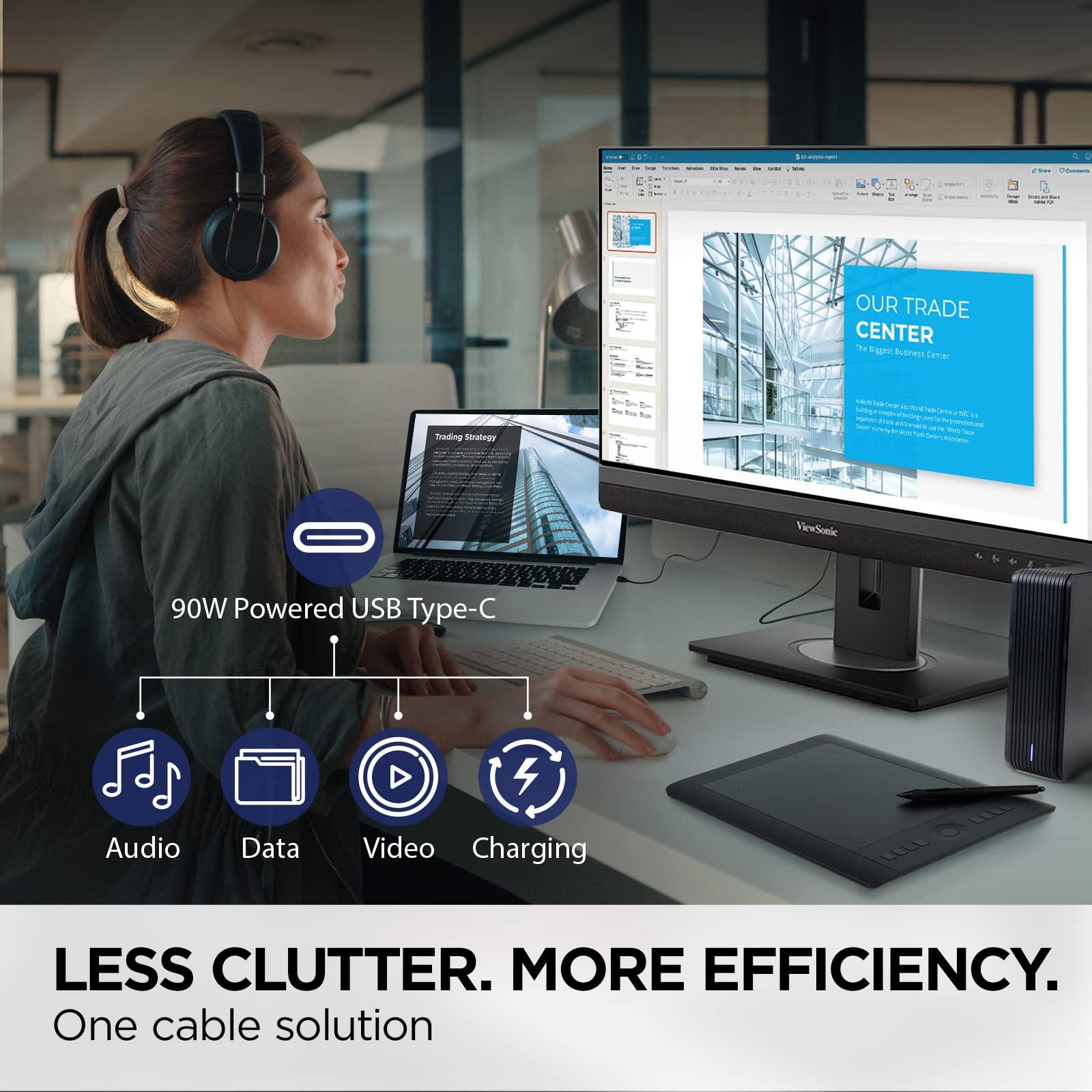 Монитор Viewsonic Office VG2756V-2K 68.6 см (27 дюймов) (QHD, IPS панель, HDMI, DP, RJ45 Ethernet, USB C, регулируемое по высоте, веб-камера, динамик, защита для глаз) Черный, фото №3 Монитор Viewsonic Office VG2756V-2K 68.6 см (27 дюймов) (QHD, IPS панель, HDMI, DP, RJ45 Ethernet, USB C, регулируемое по высоте, веб-камера, динамик, защита для глаз) Черный, фото №3