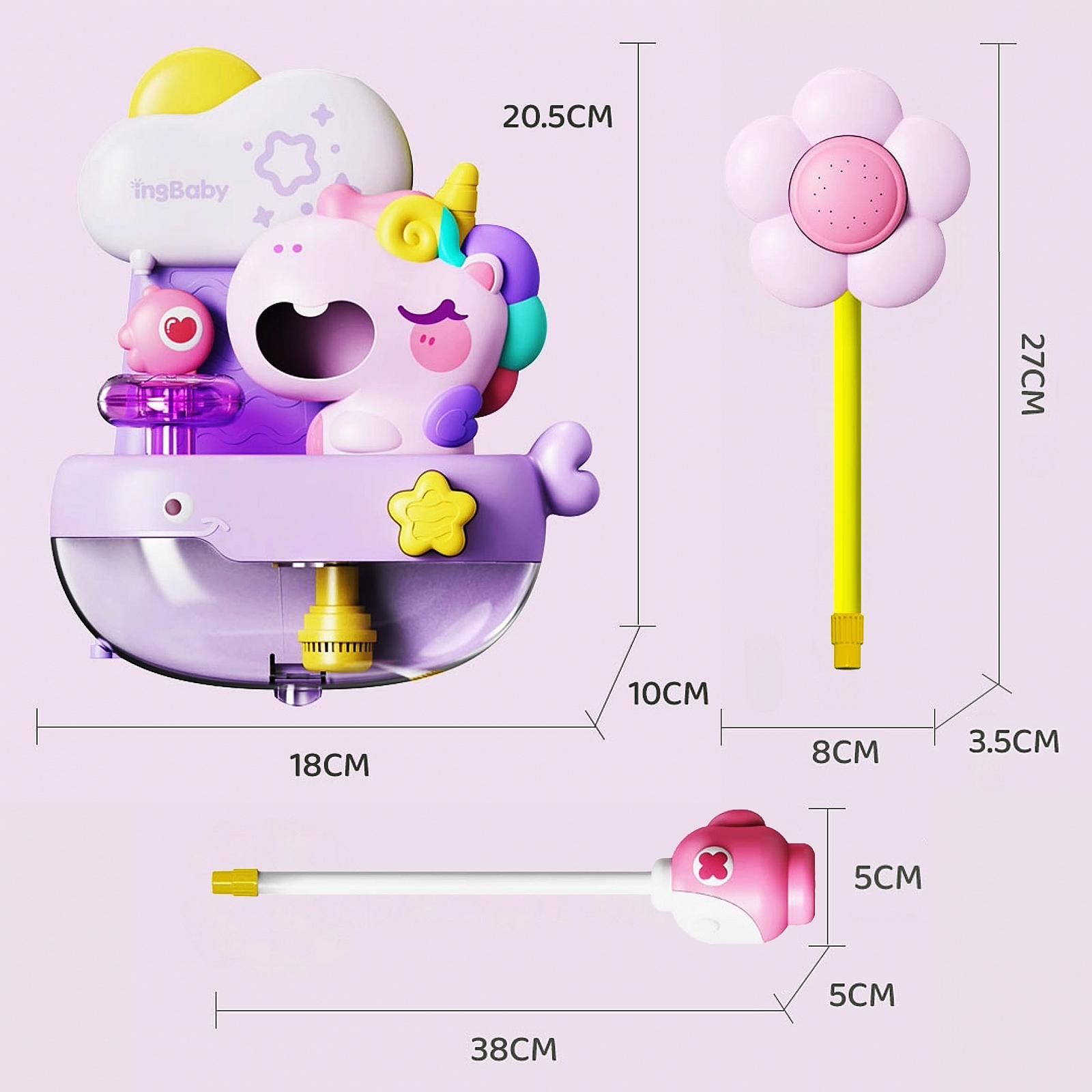 Пінопластовий єдиноріг з дитячим душем, іграшка для ванни з мильними бульбашками, фото №6