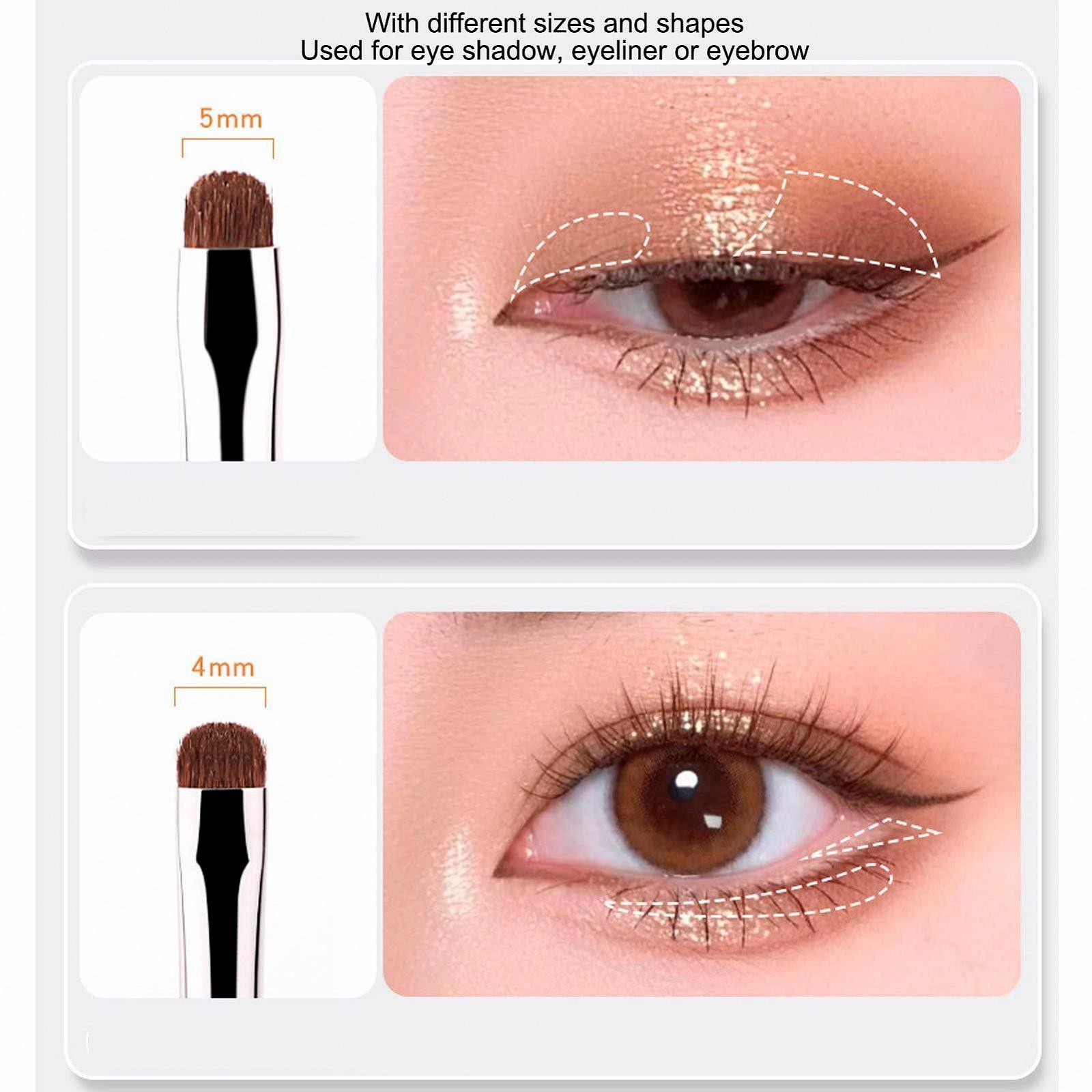 Набір щіточок для тіней Small Soft Head Thick Hair Eye Duo Makeup Brush Set, фото №6
