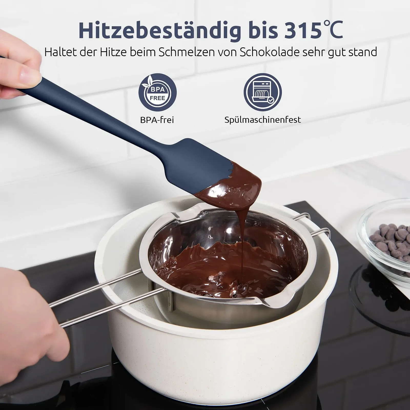 Лопатка малая U-Taste 9 дюймов Силикон Термостойкая Midnight Blue, фото №4