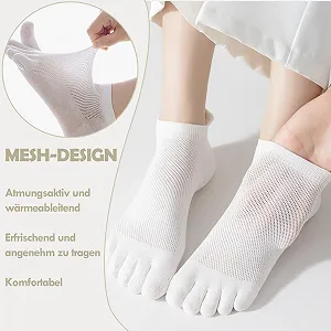 Шкарпетки з пальцями ніг Білі 6 пар 39-40 synthetic.ua - Фото 1