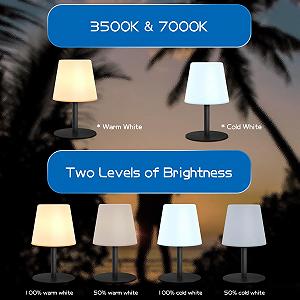 Настольная лампа MALUX LED Беспроводная 3000K 7500K Регулируемая IP44 Водонепроницаемая Белая synthetic.ua - Фото 1