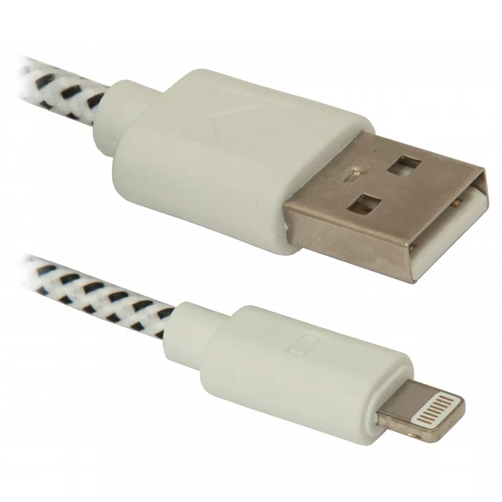 Дата кабель USB 2.0 AM to Lightning 1.0m ACH01-03T Defender 87471, фото №1