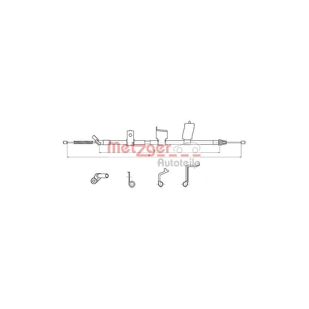 Трос стоянкового гальма METZGER 17.0325 для NISSAN задній лівий, фото №1 Трос стоянкового гальма METZGER 17.0325 для NISSAN задній лівий, фото №1